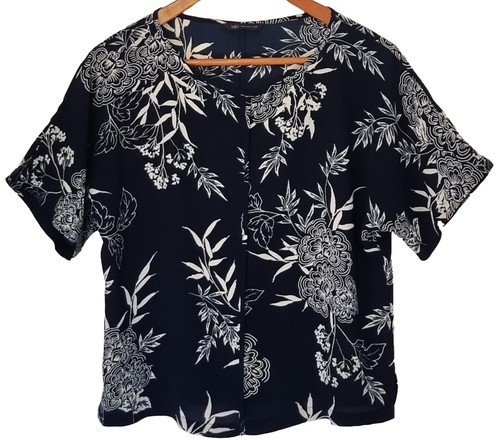 Black floral blouse - floral, 10