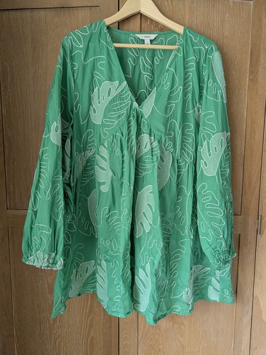 Green embroidered monstera - m&s,