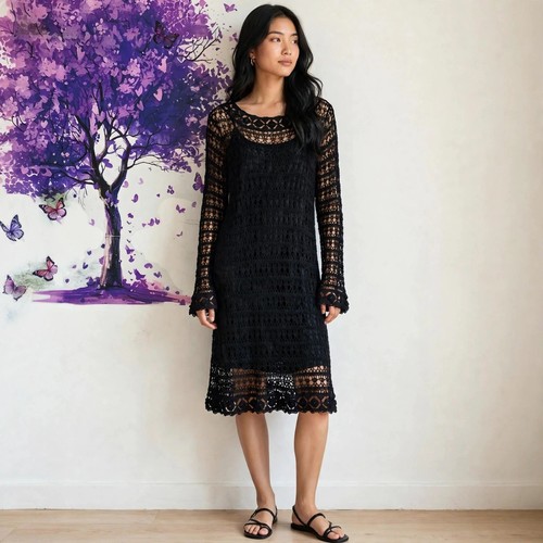 Marks spencer black crochet - spencer,