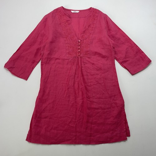Linen tunic blouse dress - m&s, /